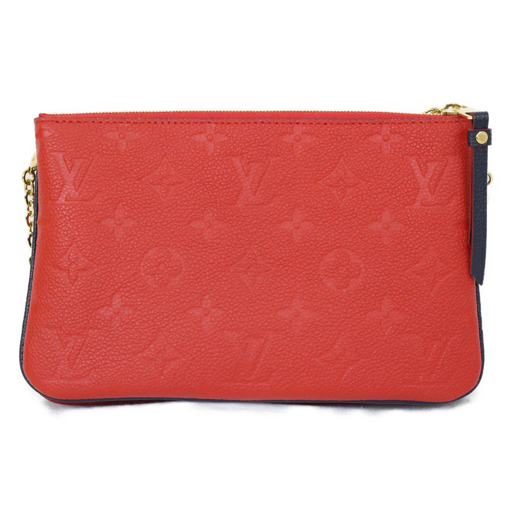 Louis Vuitton Pochette Double Zip Monogram Empreinte Marine Blue Rouge Leather